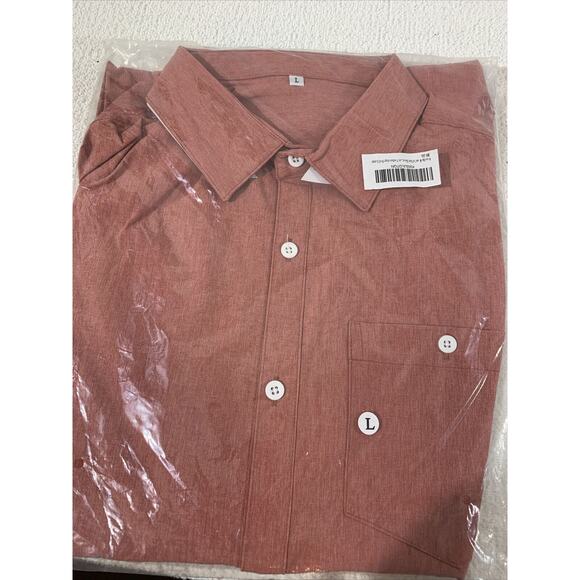 Men Nwt Short Sleeve Button Up Size Large - Picture 1 of 4